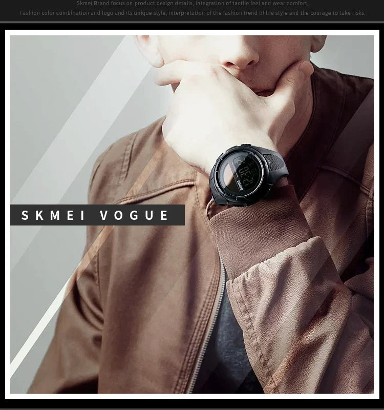 Skmei 1405 esporte digital relógios de pulso dos homens solar para energia ambientalmente alarme masculino reloj hombre relógios luminosos