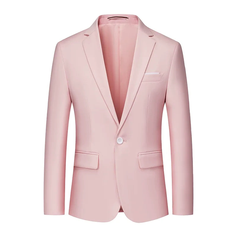 Alta qualidade cavalheiro masculino fino casual terno branco, marcas de tamanho grande negócios masculino fluxo casual de cor pura blazers masculino