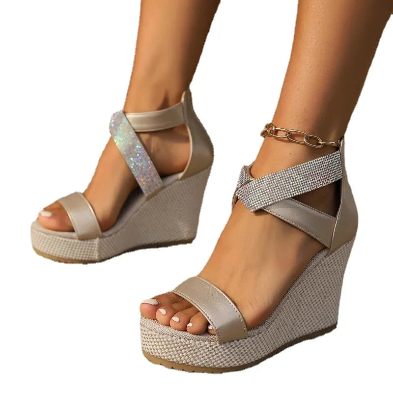 Mulheres sandálias de salto alto verão cunhas plataforma moda chinelos caminhada slides bombas ao ar livre flip flops chaussures femme