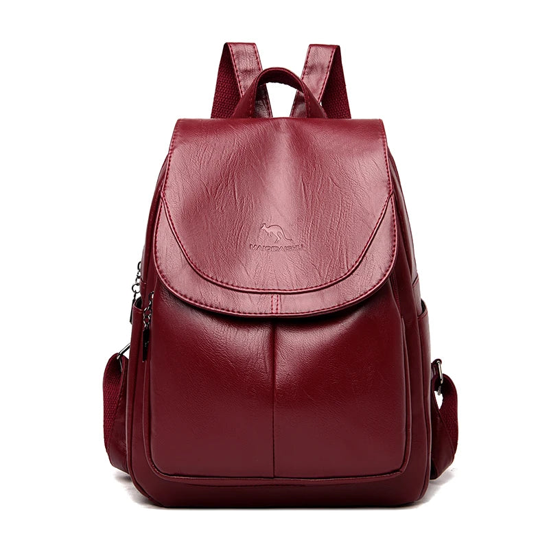 Mochilas de couro vintage para mulheres, bolsa escolar para meninas, mochila de viagem para senhoras, mochila feminina de alta qualidade, nova