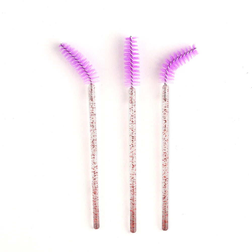 50 pçs pincéis de cílios descartáveis extensão cristal sobrancelha escova rímel varinha cílios conjunto de ferramentas cosméticas maquiagem beleza