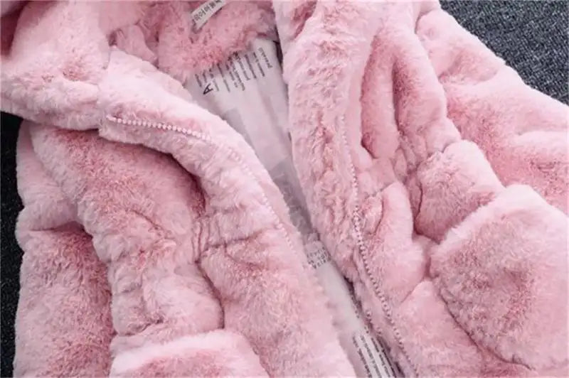 Casaco de inverno para crianças jaqueta de lã com capuz engrossar manter quente casacos da menina presentes de ano novo meninas roupas de outono traje de natal