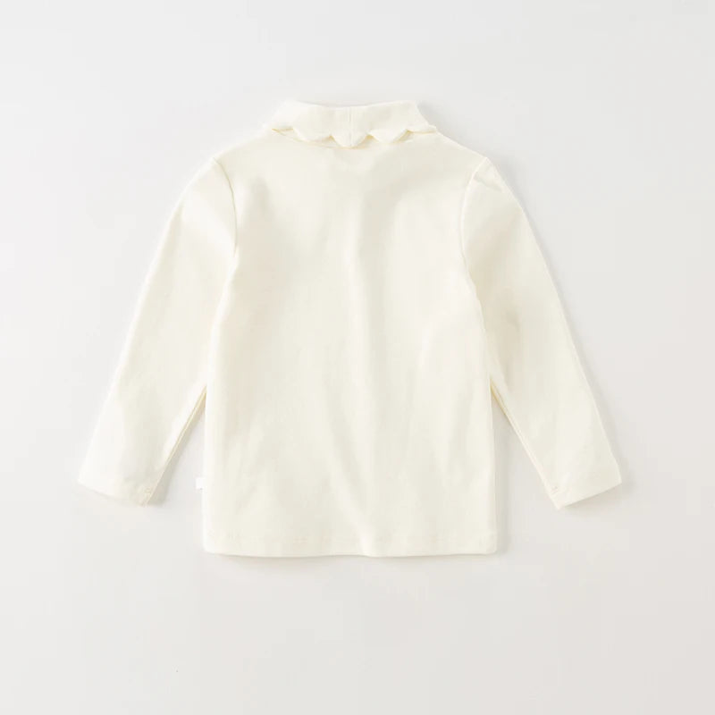Dave bella 2025 novo outono inverno menina bebê camiseta crianças topos de algodão casual moda doce suave camisa de fundo dk4236997