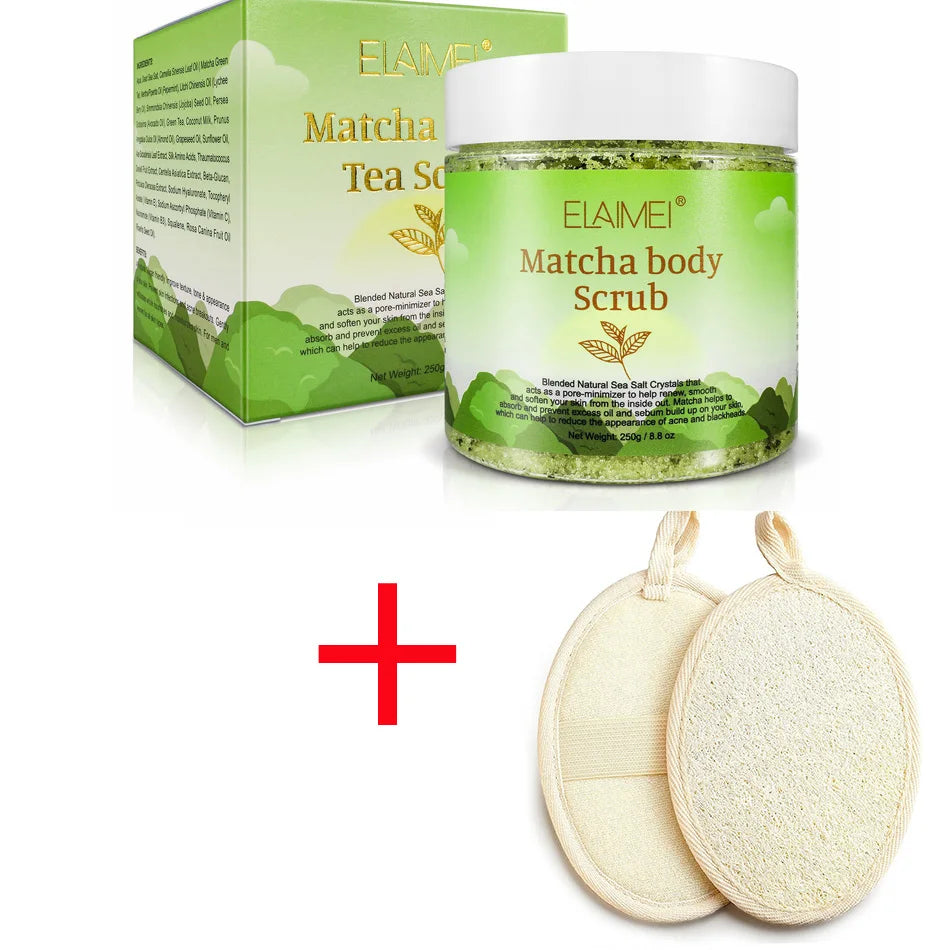 Matcha e sal do Himalaia e açafrão corporal, clareamento, anti-oxidação, reduz a acne, espinhas, iluminar o tom da pele