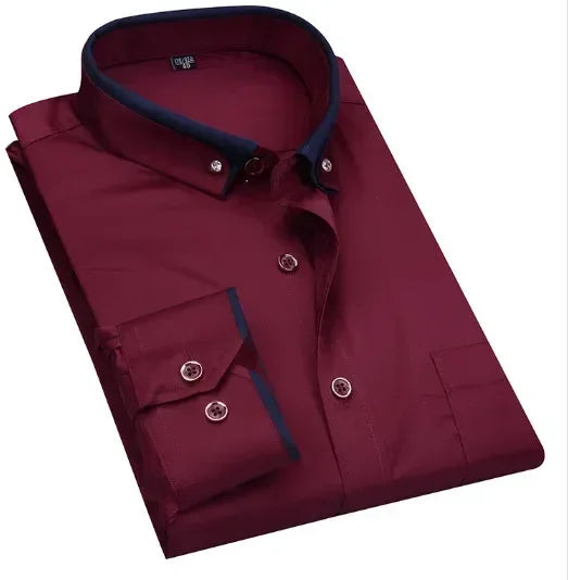 Nova chegada primavera comercial fácil cuidado camisa masculina oversize manga longa moda formal de alta qualidade plus size M-7XL8XL9XL
