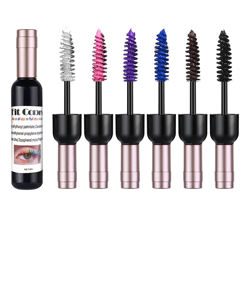 Garrafa de vinho 4d fibra de seda rímel à prova dwaterproof água secagem rápida cílios cachos extensão maquiagem cílios à prova dwaterproof água tinta azul