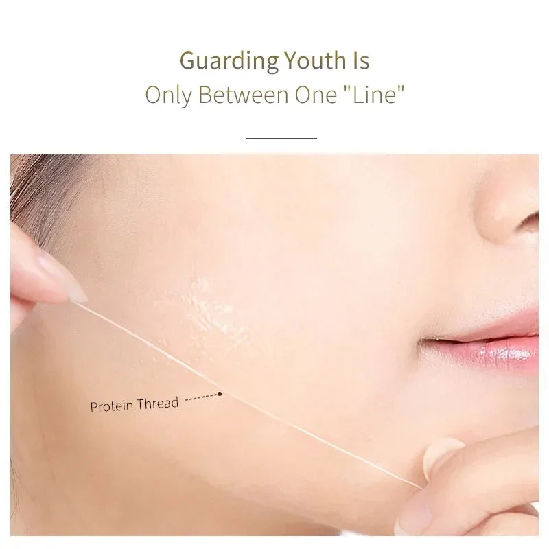 Fios solúveis de lifting facial, colágeno, essência facial, peptídeo de proteína, fio de seda dourada, soro facial para anti-envelhecimento, pele firmadora