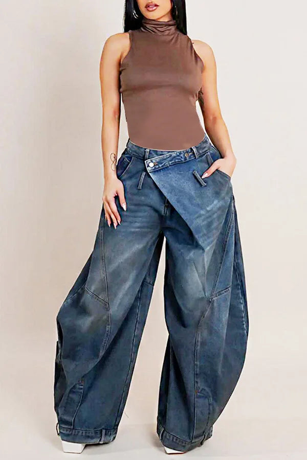 Calças de brim calças de perna larga mulheres vintage denims calças soltas estiramento meados de cintura lavado angustiado até o chão 2025 streetwear