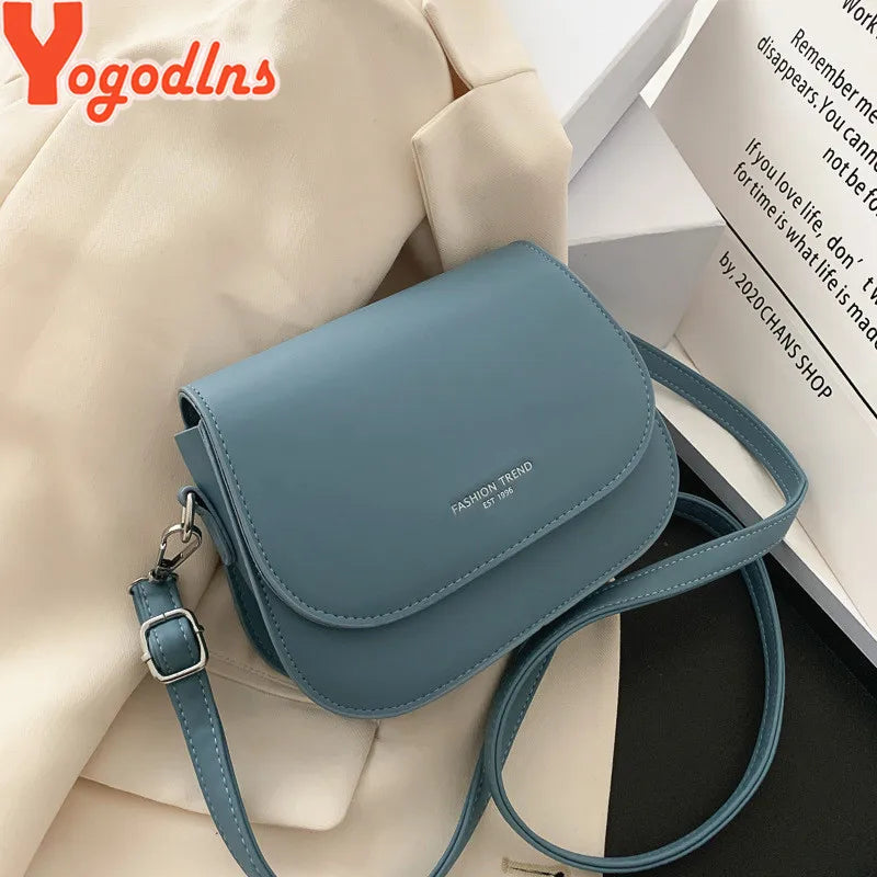 Yogodlns na moda sela bolsa de ombro feminina couro do plutônio crossbody saco simples cor sólida aleta saco do mensageiro designer bolsas bolsa