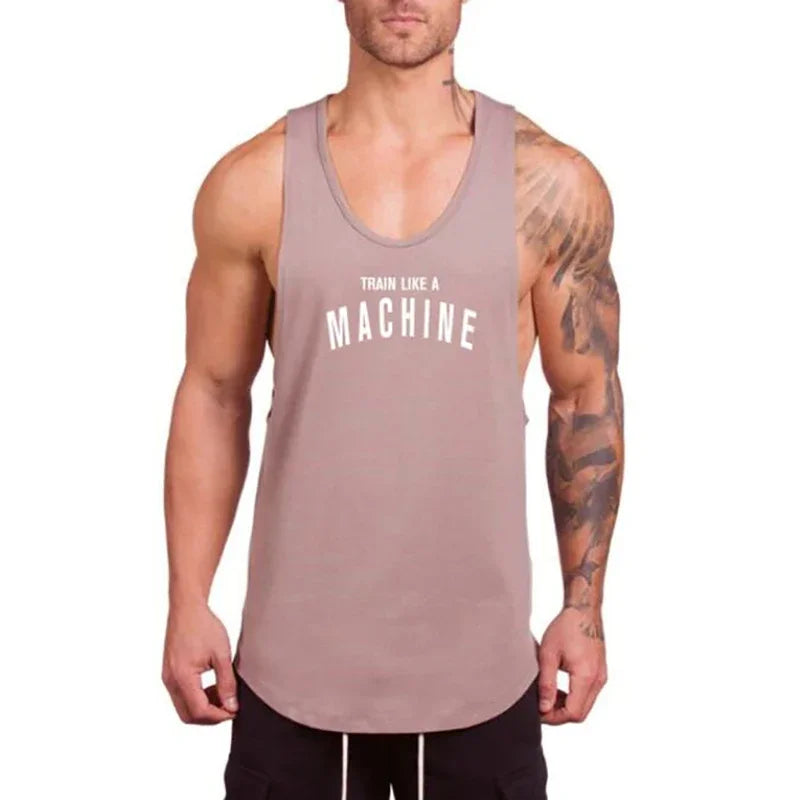 Marca roupas de ginástica dos homens musculação e fitness stringer tanque superior colete roupas esportivas undershirt treino muscular singlets