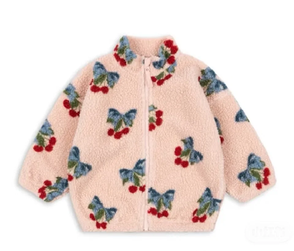 2024 inverno ks crianças algodão lã de cordeiro quente outerwear roupas meninas impressão casacos do bebê meninos mais jaquetas de lã crianças roupas
