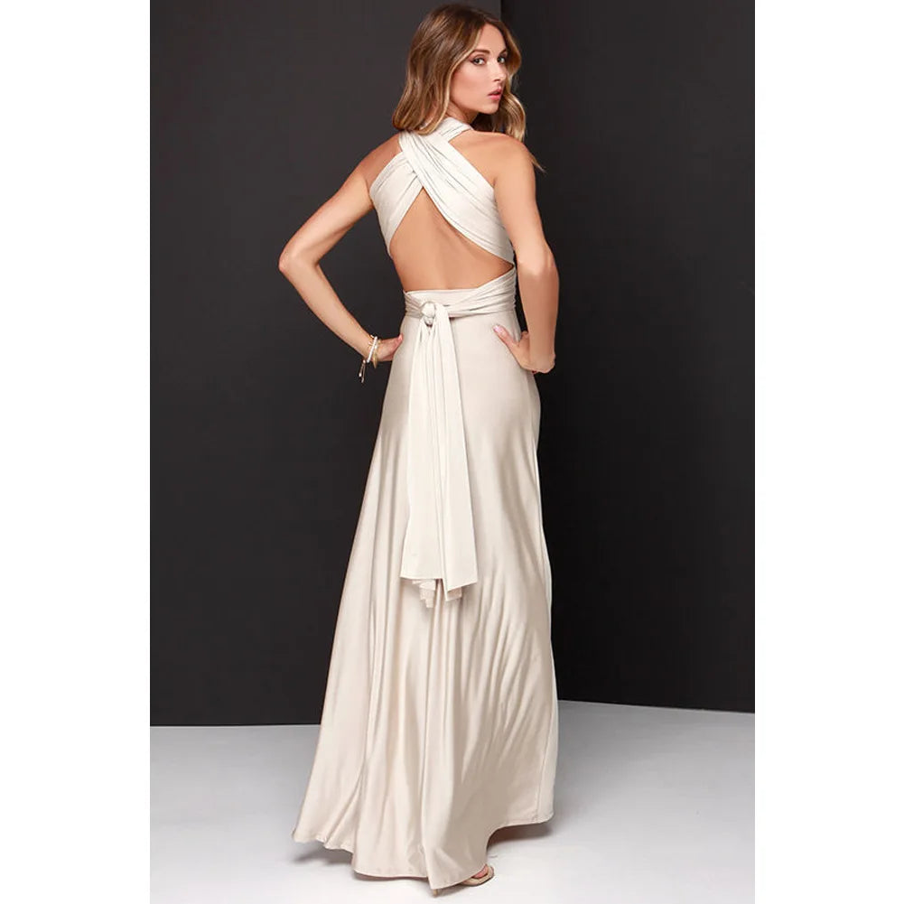 Vestido Maxi Club Boho para mulheres, bandagem vermelha, vestido de festa longo, madrinhas multiway, robe infinito conversível, sexy