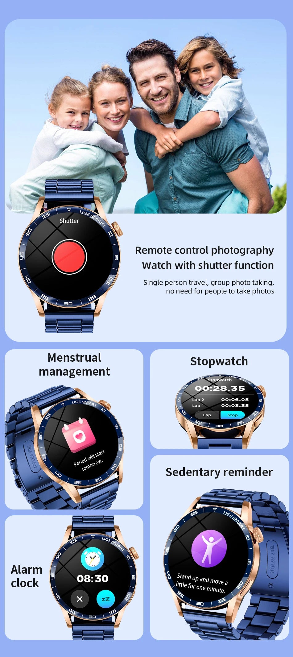 Relógio Inteligente LIGE 2026 com Chamadas de Voz para Homens, Tela HD de 1.38", IP68 à Prova D'água, Relógio Esportivo e Fitness, Novo Smartwatch para Homens e Mulheres, Compatível com Android e iOS