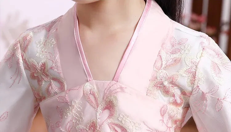Traje de festa de verão vestidos da menina do vintage crianças roupas vestido casual bebê chinês hanfu cosplay crianças princesa meninas vestido