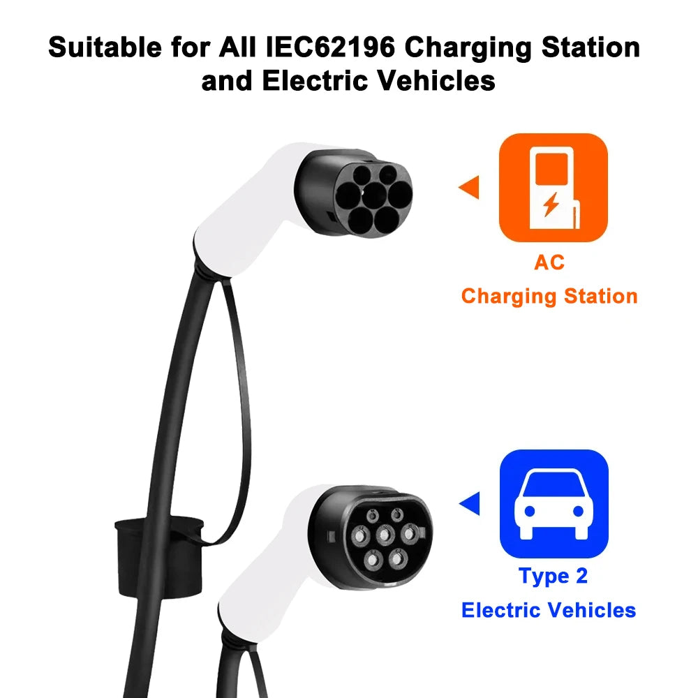 16a/32a 11kw tipo para type2 ev cabo de carregamento iec 62196-2 carregador para veículos elétricos carro phev na estação pública