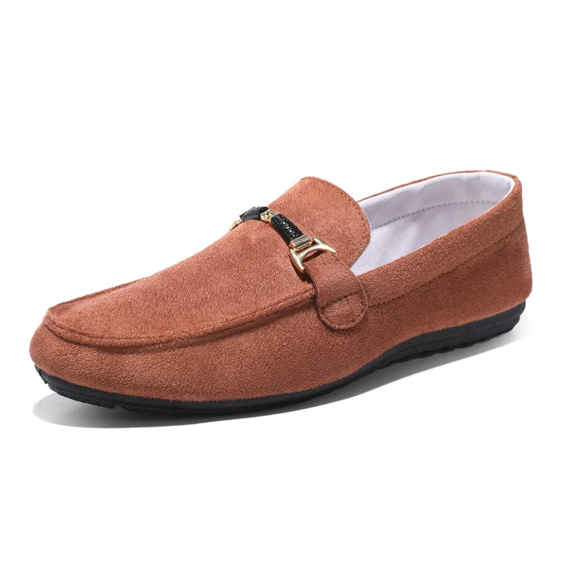 Primavera verão azul camurça mocassins homens deslizamento em mocassins macios respirável apartamentos sapatos de condução sapatos casuais de couro feitos à mão