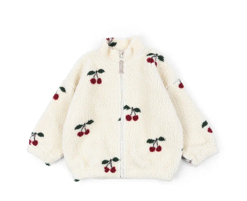 2024 inverno ks crianças algodão lã de cordeiro quente outerwear roupas meninas impressão casacos do bebê meninos mais jaquetas de lã crianças roupas