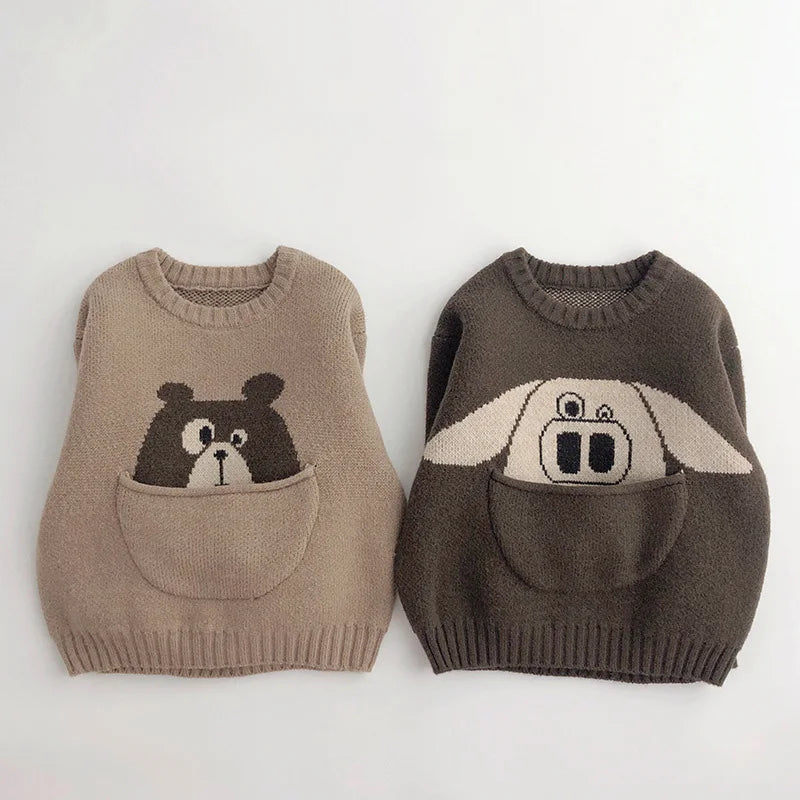 Milancel crianças roupas de bebê suéteres pulôver dos desenhos animados meninos meninas malhas estilo coreano crianças infantil pulôver outwear