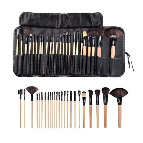 24 pçs/set conjuntos de pincéis de maquiagem profissional pincéis cosméticos sobrancelha pó fundação sombras escova compõem ferramentas com saco de presente
