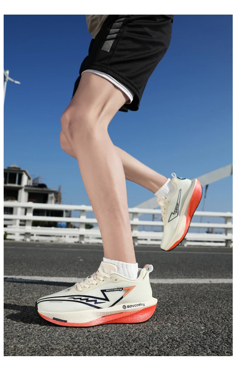 Tênis de Corrida com Placa de Carbono Especial para Maratona, Respirável e Leve, Confortável para Mulheres, Sneakers Antiderrapantes