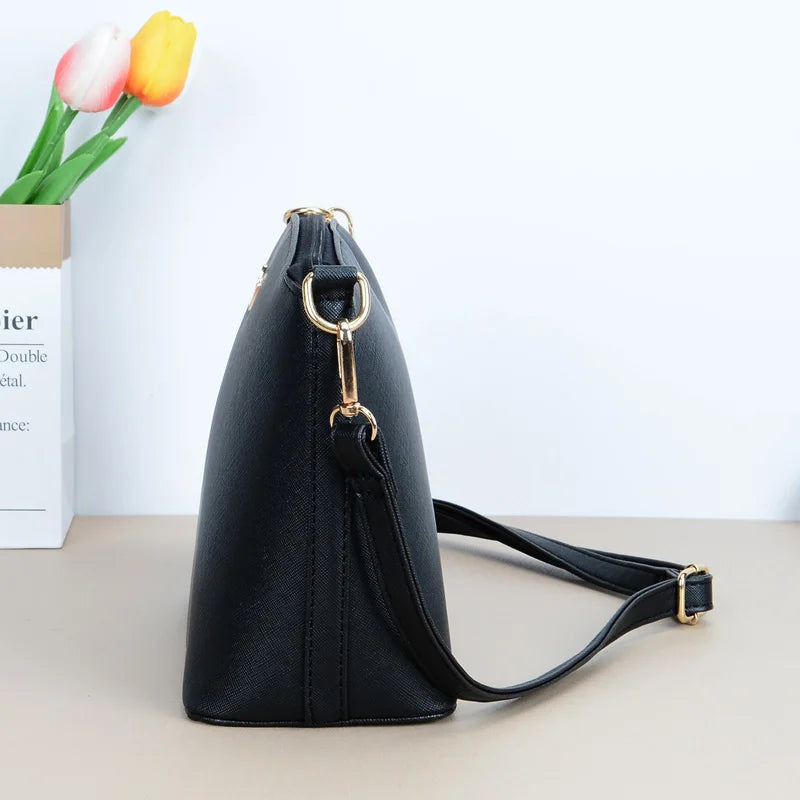 Sacos Crossbody De Couro PU Para As Mulheres, Design Casual, Bolsa De Ombro Da Moda, Coroa De Metal, Bolsas Femininas Shell