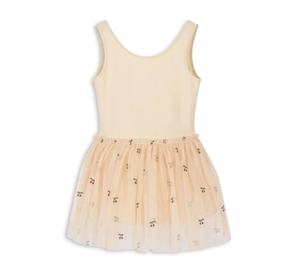 Verão ks bebê meninas cereja malha vestido crianças roupas meninas vestidos de princesa saias festa de natal manga longa vestidos