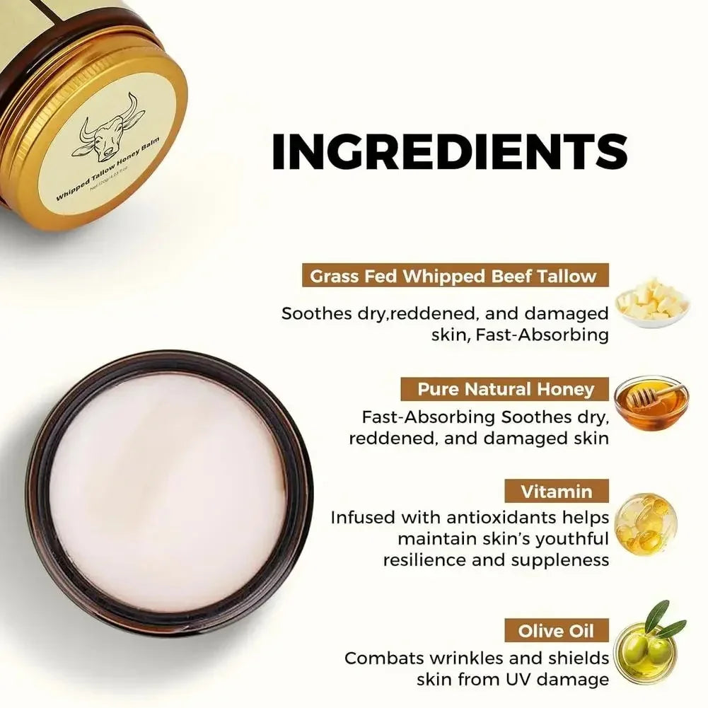 Creme Hidratante de Mel de Manfe Tallow - Hidratação Profunda Nutritivo Iluminador Reparação de Vermelhidão Minimizador de Poros para Mulheres Sensíveis Dr