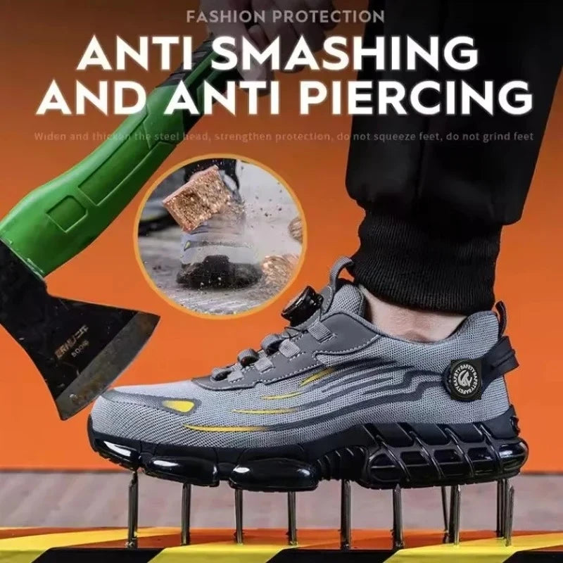 Tamanhos 36-48 sapatos de segurança dedo do pé de aço smash à prova de punctura sapatos de trabalho para homens tênis anti-deslizamento zapatos de seguridad de hombre