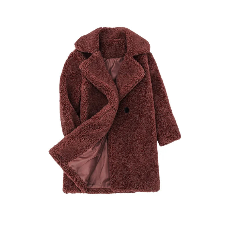 Bebê meninas casacos de pele do falso crianças inverno quente jaquetas de pelúcia crianças turndown colarinho acolchoado outerwear infantil casual roupas exteriores