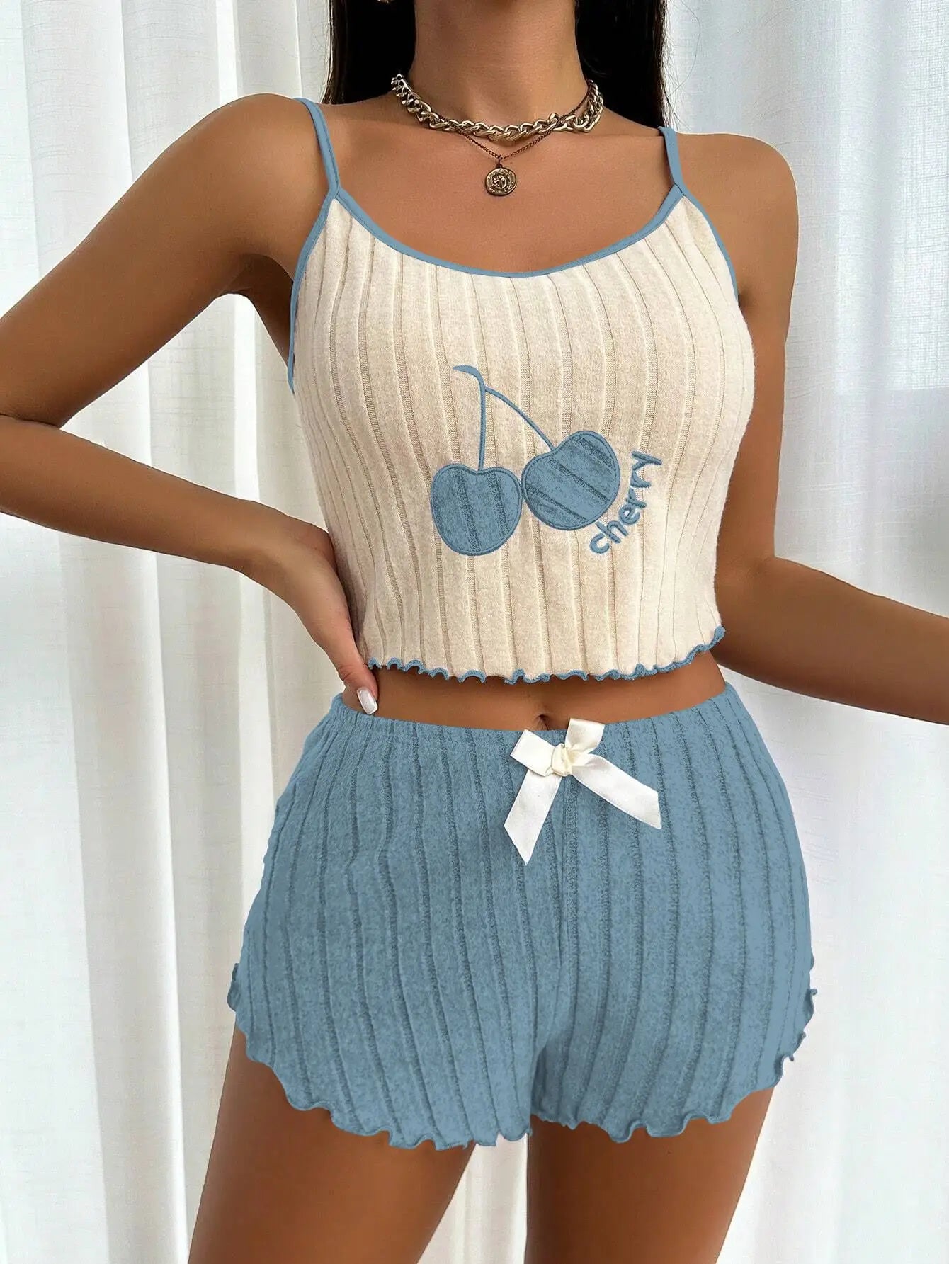 Feminino casual verão 2 pçs pijamas simples lã chão halter colete topos e shorts conjunto casa wear pijamas loungewear