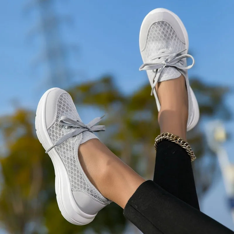 Yrzl mulher tênis deslizamento em sapatos casuais malha respirável confortável macio clássico condução mocassins sapatos para senhoras