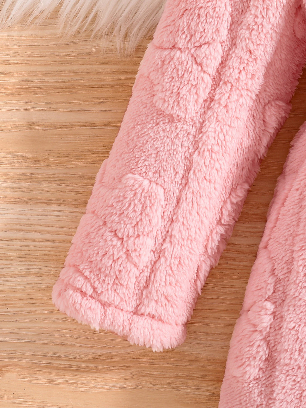 Meninas primavera e outono moda infantil casa casual quente veludo rosa casaco com capuz 4-8y1
