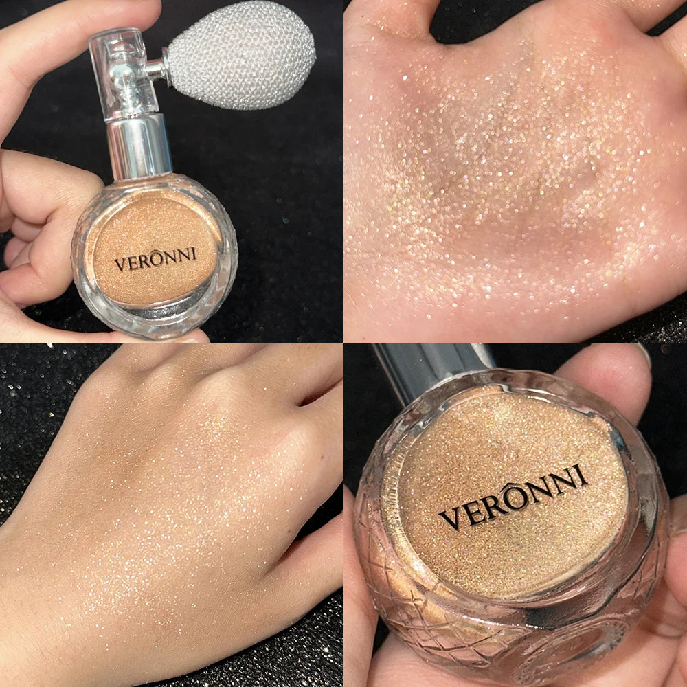 Glitter iluminador em pó diamante alto brilho em pó cosméticos brilhante alta luz brilho rosto corpo iluminador maquiagem para mulher