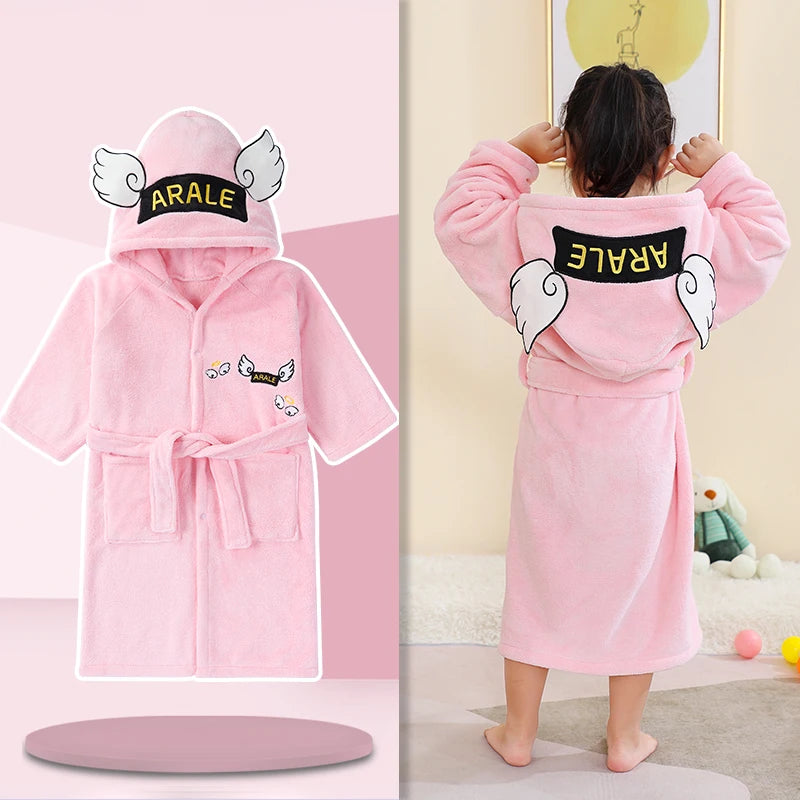 Roupão Infantil Absorvente Quente Robe Banho Bebé Macio Crianças Toalha Capuz Banho Grande Toalha Banho Bebé Roupa Banho Praia Robe Menina Pijama Menino Casa Toddler Lar