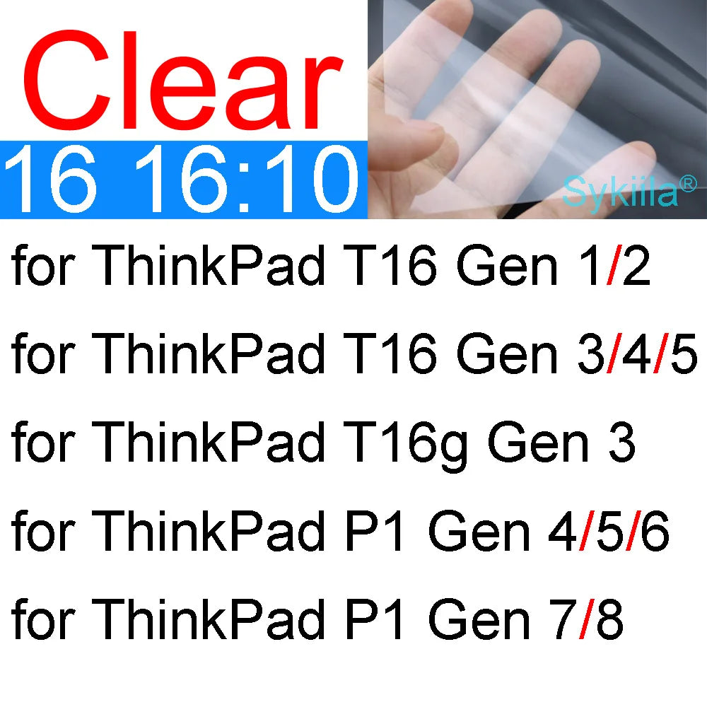 Protetor de tela para lenovo thinkpad 15 x9 e15 l15 p15 t15 p1 p15s p15v t15g t15p aura x1 gen 4 hd filme de pele fosca transparente
