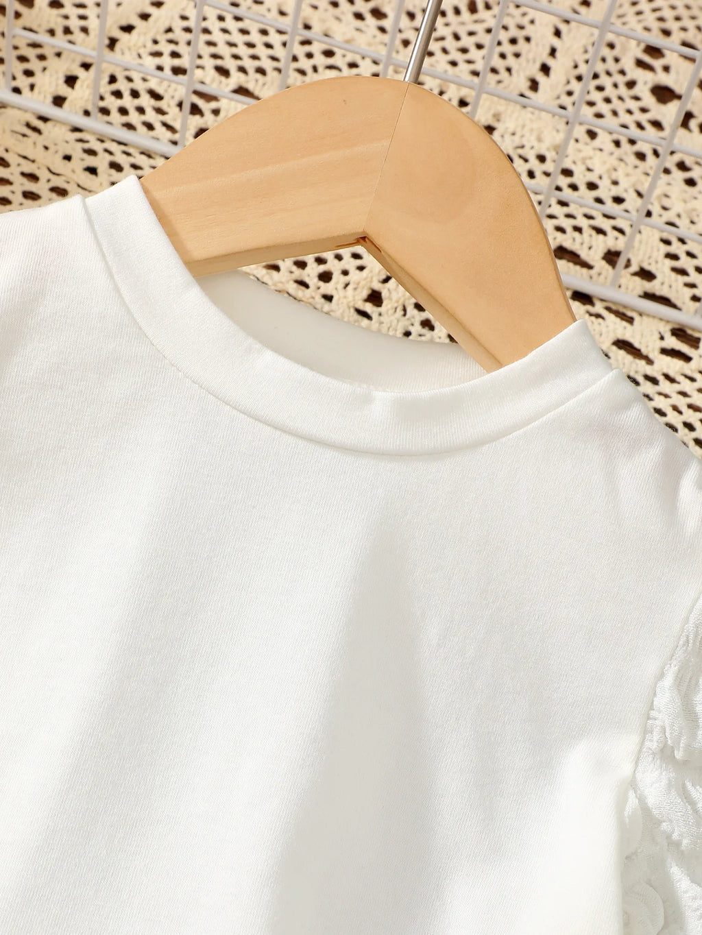 Conjunto de 2 peças para crianças e meninas, gola redonda, top branco + alça preta, saia de couro, roupas de festa para meninas de 4 a 7 anos