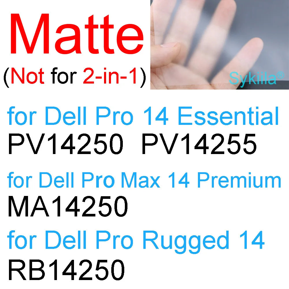 Protetor de Tela para Dell 14 Pro 13 15 16 Plus Max 18 DC14255 PC14255 DB16255 PC16255 HD Transparente Fosco Película Protetora