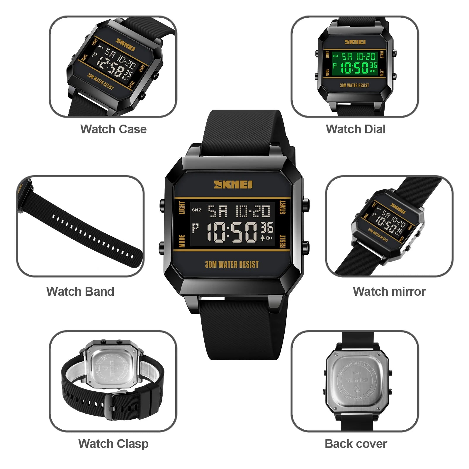 Skmei 2time led luz entusiasta jovem à prova dwaterproof água digital esporte relógios masculino data alarme nova moda relógio de pulso reloj hombre