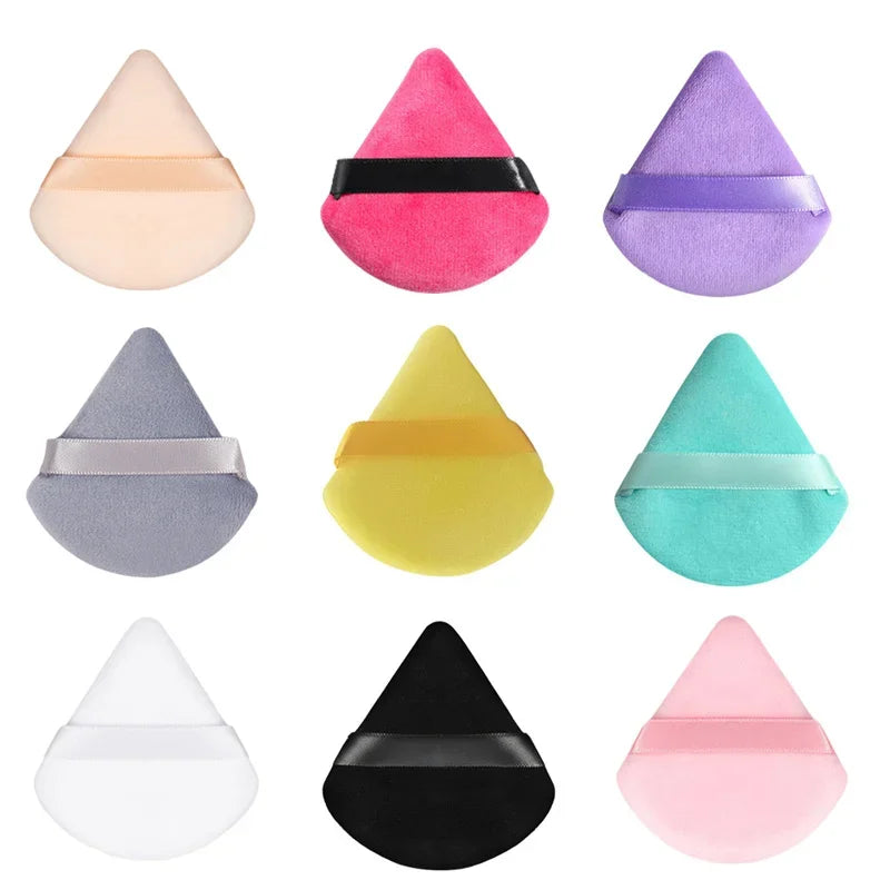 Veludo cosméticos fundação puff macio triângulo maquiagem puffs feminino rosto beleza esponja liquidificador lavável maquiagem em pó acessórios