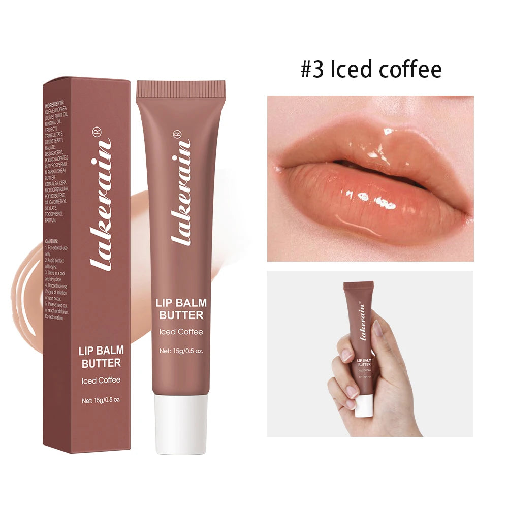 Bálsamo labial hidratante espelho brilho labial baunilha rosa açúcar café bolo cheiro batom óleo transparente maquiagem cuidados com os lábios