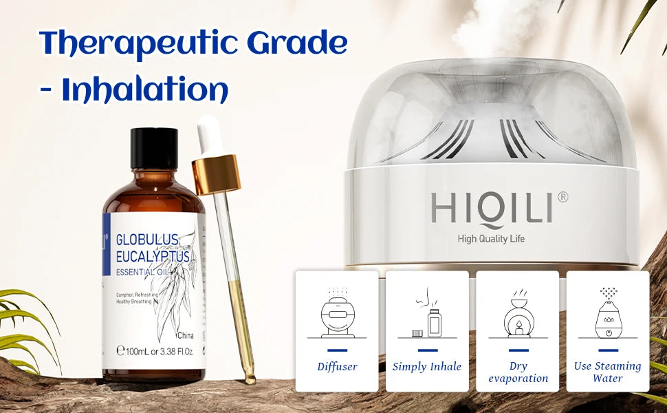 Hiqili 100ml eucalipto baunilha incenso hortelã sândalo rosa óleos essenciais para difusor umidificador vela fazendo massagem
