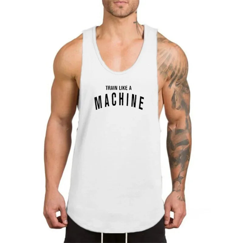 Marca roupas de ginástica dos homens musculação e fitness stringer tanque superior colete roupas esportivas undershirt treino muscular singlets