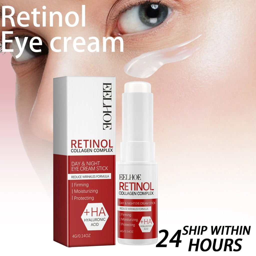 Eelhoe retinol olho vara 4g sob tratamento ocular círculo escuro redução de inchaço anti envelhecimento rolo linhas finas hidratante