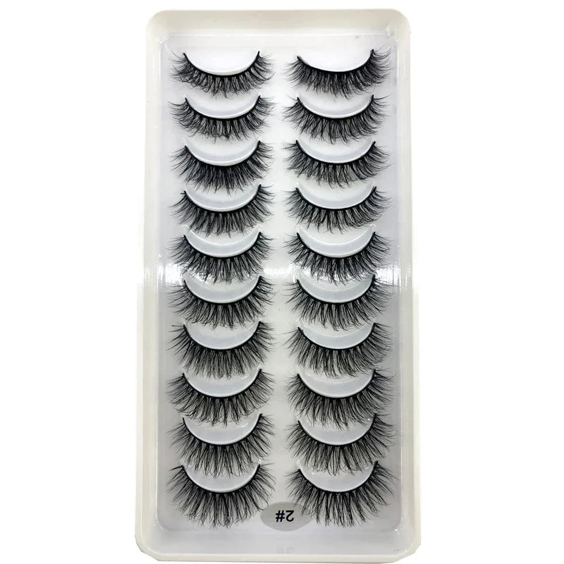 Vários estilos 10 pares naturais 3d vison cílios postiços kit de maquiagem cílios de vison extensão cílios curtos