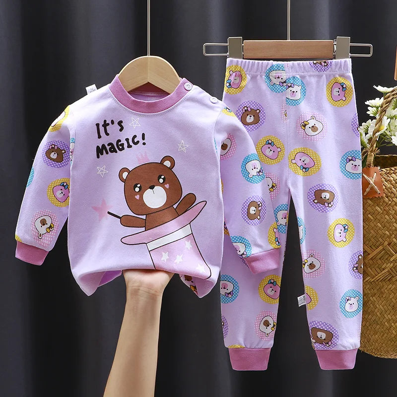 Crianças roupas conjuntos de roupas infantis meninos meninas algodão outono inverno roupas calças pijamas roupa interior