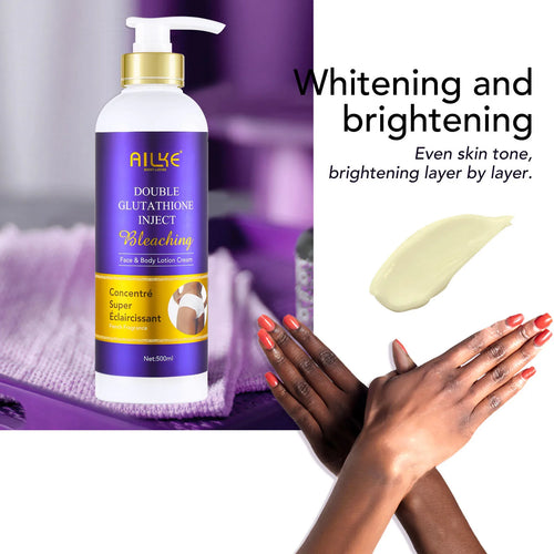AILKE Clareador de cuidados com a pele, com glutationa dupla, clareador, hidratante, remove manchas escuras, melanina, cuidados faciais brilhantes da pele