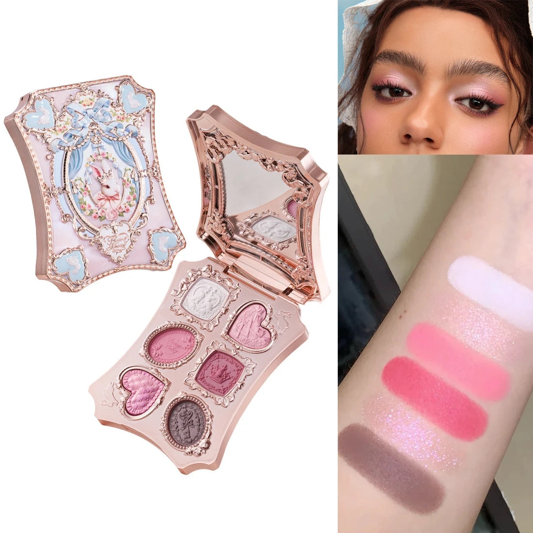 Flower Knows 2026 Bunny Garden Paleta de Sombras Temática de Coelhinho Coleção de Cosméticos Completa com Blush e Iluminador