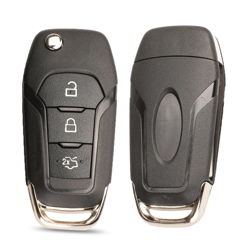 Jingyuqin 2/3/4 botão flip dobrável caso chave do carro shell para ford focus fusão mk2 mk7 explorador ranger lâmina hu101 em branco sem cortes