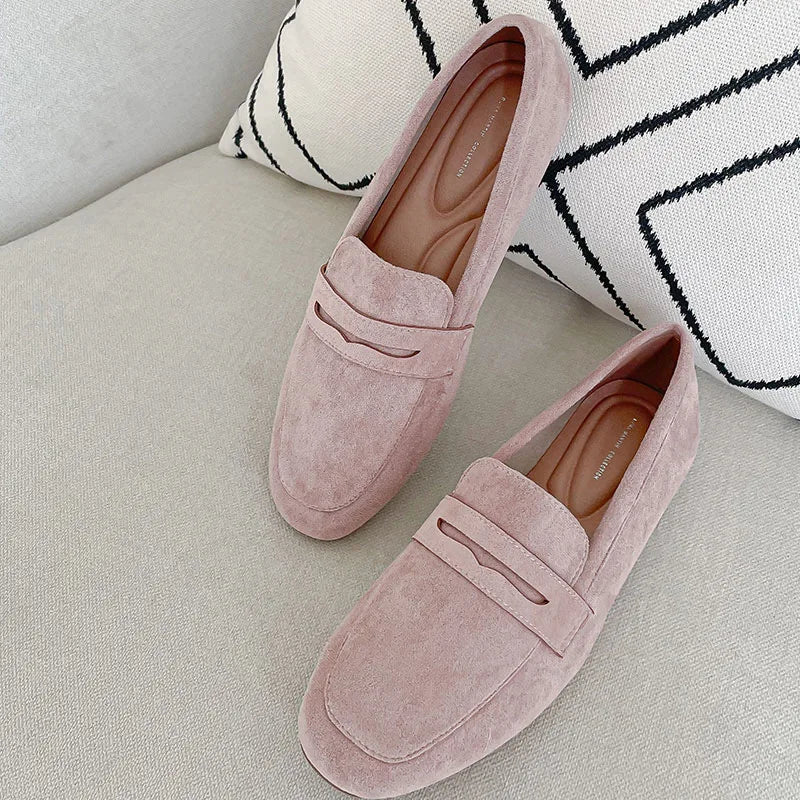 2025 novas mulheres sapatos planos mulher mocassins primavera outono casual camurça deslizamento em sapato mulher confortável sapato leve mujer sapato