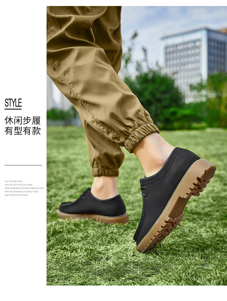Sapatos casuais de couro mocassins clássicos masculinos rendas até derby sapatos retro workwear sapatos de alta qualidade ao ar livre sapato de caminhada de montanha